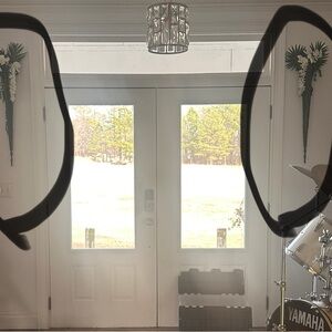 Elegant Black wall accents with White and Green Faux Floral Arrangements 2/set